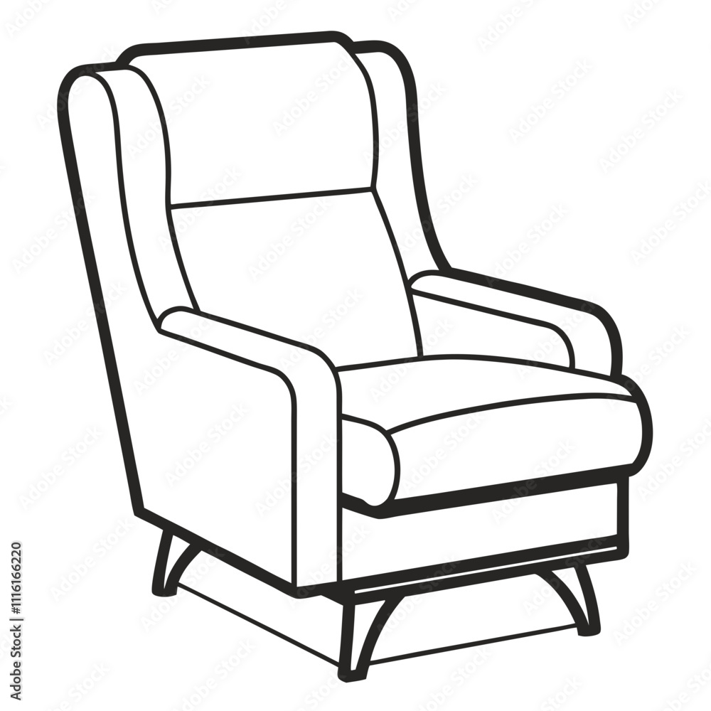 recliner chair line art silhouette vector illustration transparent background recliner chair line art silhouette vector illustration transparent background