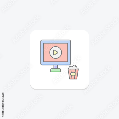 Entertainment lineal color icon , vector, pixel perfect, illustrator file