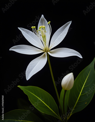 Exquisite Kadupul Flower, Rare Night-Blooming Beauty of Nature. photo