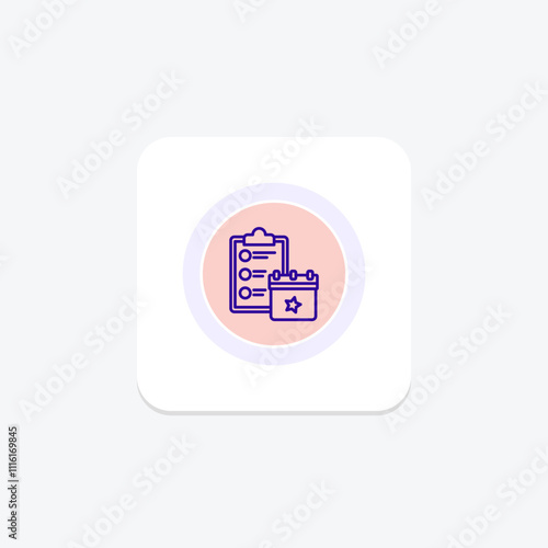 Event Planning color circle icon , vector, pixel perfect, illustrator file photo