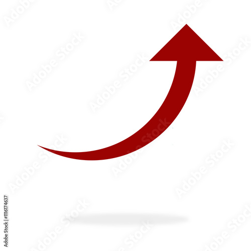 Free Download Pfeil in rot zeigt schwungvoll nach oben - GFXLoad