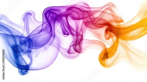 Abstract swirling smoke waves in vibrant hues of purple, pink, and orange creating a dynamic and colorful backdrop for creative designs