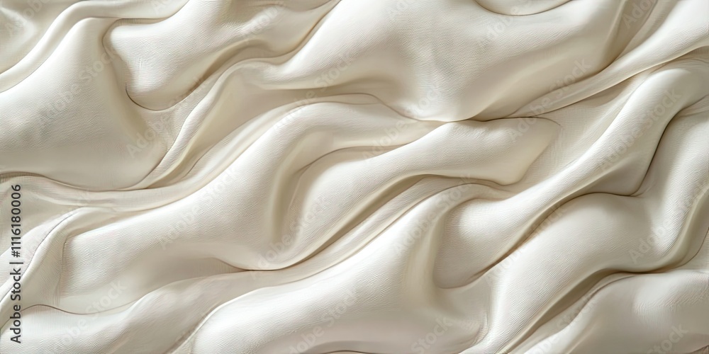 Fototapeta premium Satin that has been quilted elegantly creates a flowing, wave like pattern, showcasing the beauty of the fabric in a visually appealing manner.