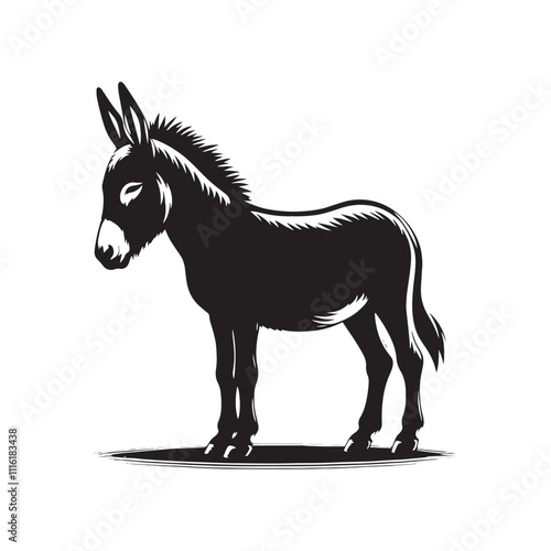 Unique donkey silhouette for modern and creative designs - Donkey illustration - minimallest donkey vector
