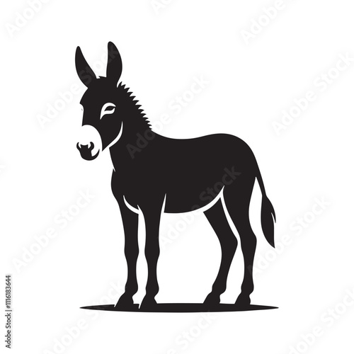 Creative donkey silhouette for various design projects - Donkey black vector
