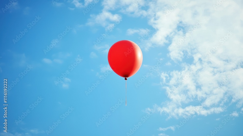 Obraz premium A balloon floating up into the sky on a calm, serene day