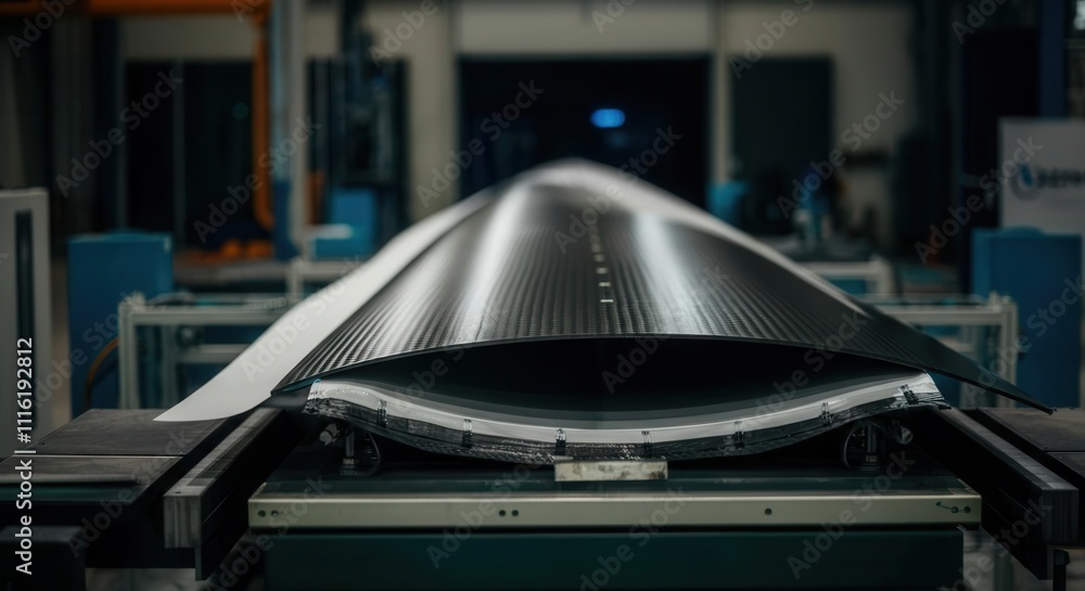 Modern carbon fiber material production line in industrial setting