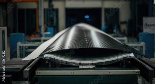 Obraz na płótnie Modern carbon fiber material production line in industrial setting w salonie