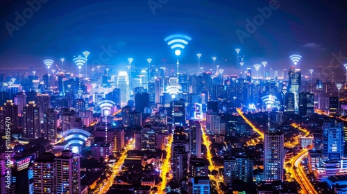 Wallpaper Mural Wireless technology applied in Internet cities  Torontodigital.ca