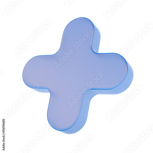 Sign plus on white background. isolated 3D illustration