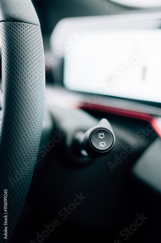 steering column wiper switch of a car photo