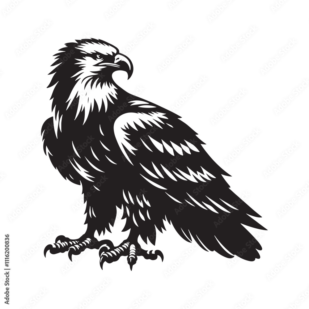 Obraz premium Captivating eagle silhouette for innovative artistic purposes - Eagle illustration - minimallest eagle vector 