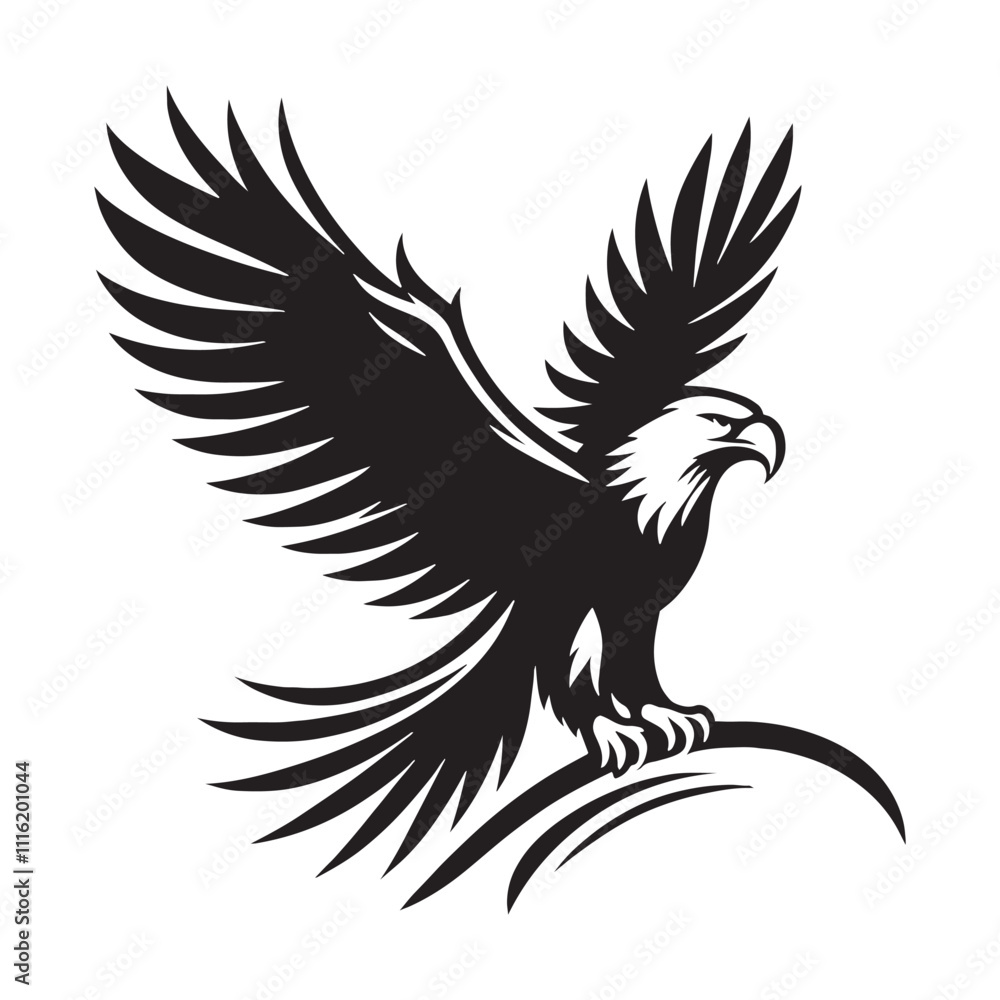 Obraz premium Eagle silhouette for creative and innovative digital applications - Eagle black vector