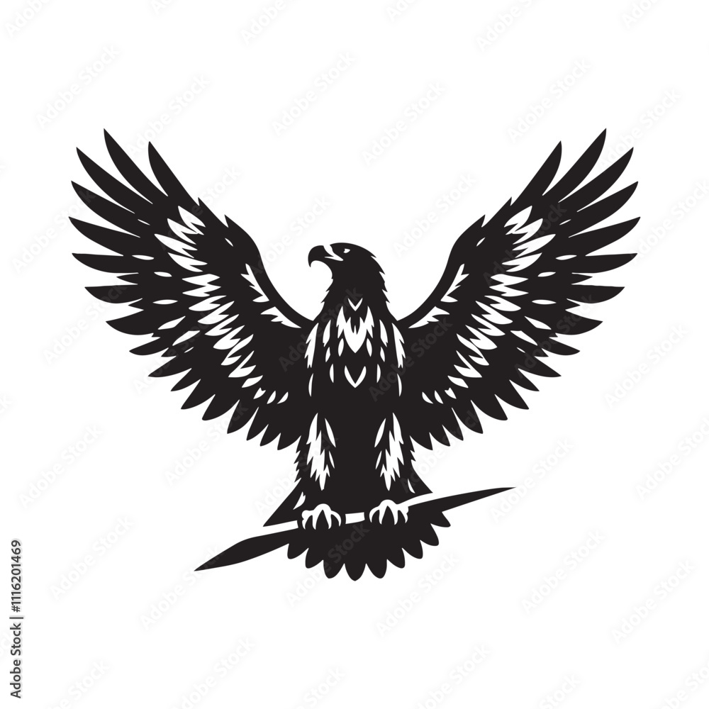 Obraz premium Elegant eagle silhouette for modern creative purposes - Eagle black vector 