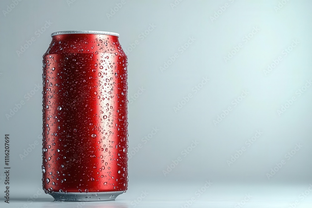 aluminum red soda can perched against a clean white background, emphasizing its sleek design and refreshing appeal, perfect for a vibrant lifestyle image aluminum red soda can perched against a clean white background, emphasizing its sleek design and refreshing appeal, perfect for a vibrant lifestyle image