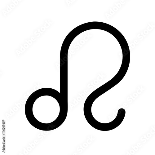 Leo zodiac symbol in black minimalist design