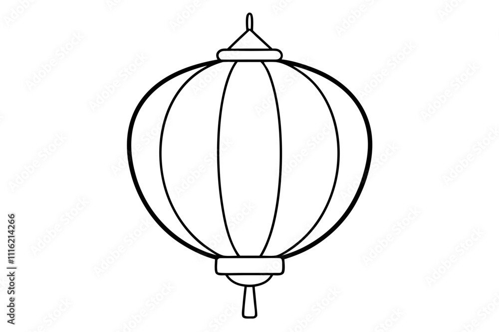 Obraz premium Chinese Lantern Icon Combining Festive Cheer and Cultural Symbolism