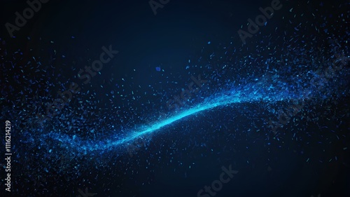 Dark Blue Glow Abstract Technology Background with Particles and Light Effects