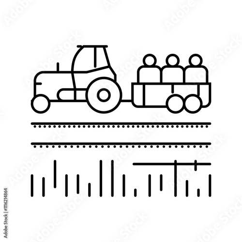 hayride autumn line icon vector. hayride autumn sign. isolated contour symbol black illustration