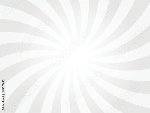 Platinum gray sunburst background. Radial retro glowing rays banner. light gray retro whirlwind starburst vector abstract background. Twisted radial illustration.