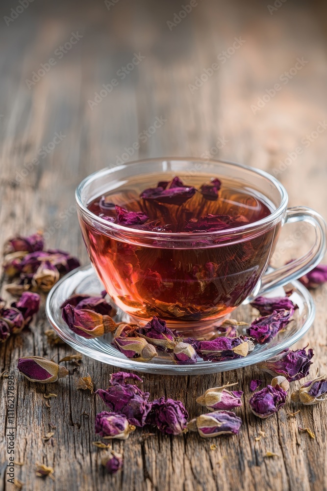 Close-up of tea with rose. Selective focus Close-up of tea with rose. Selective focus