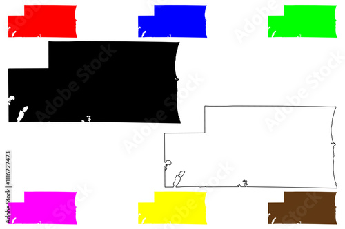 Kenosha County, State of Wisconsin (U.S. county, United States of America, US) map vector illustration, scribble sketch map photo