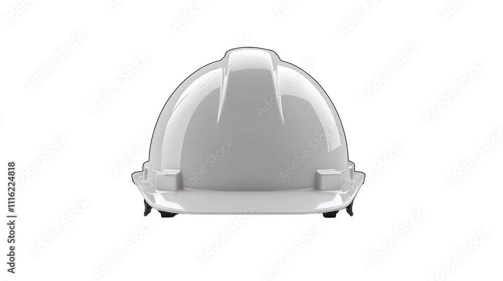Fototapeta premium A white hard hat, commonly used for safety in construction and industrial settings.