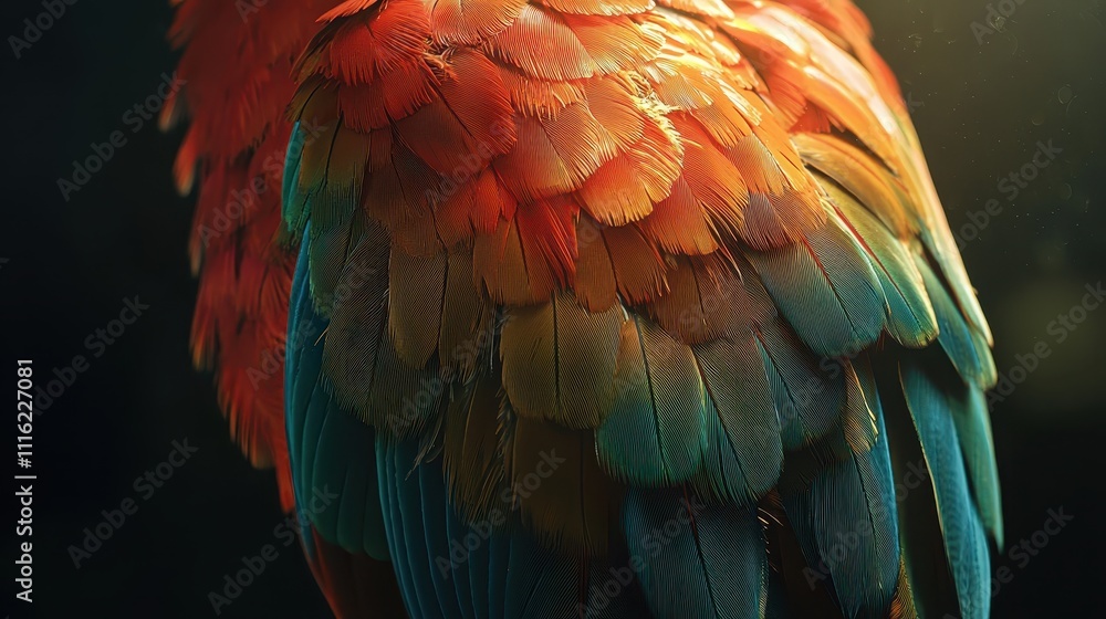 Obraz premium Close-up of a colorful parrot. Selective focus