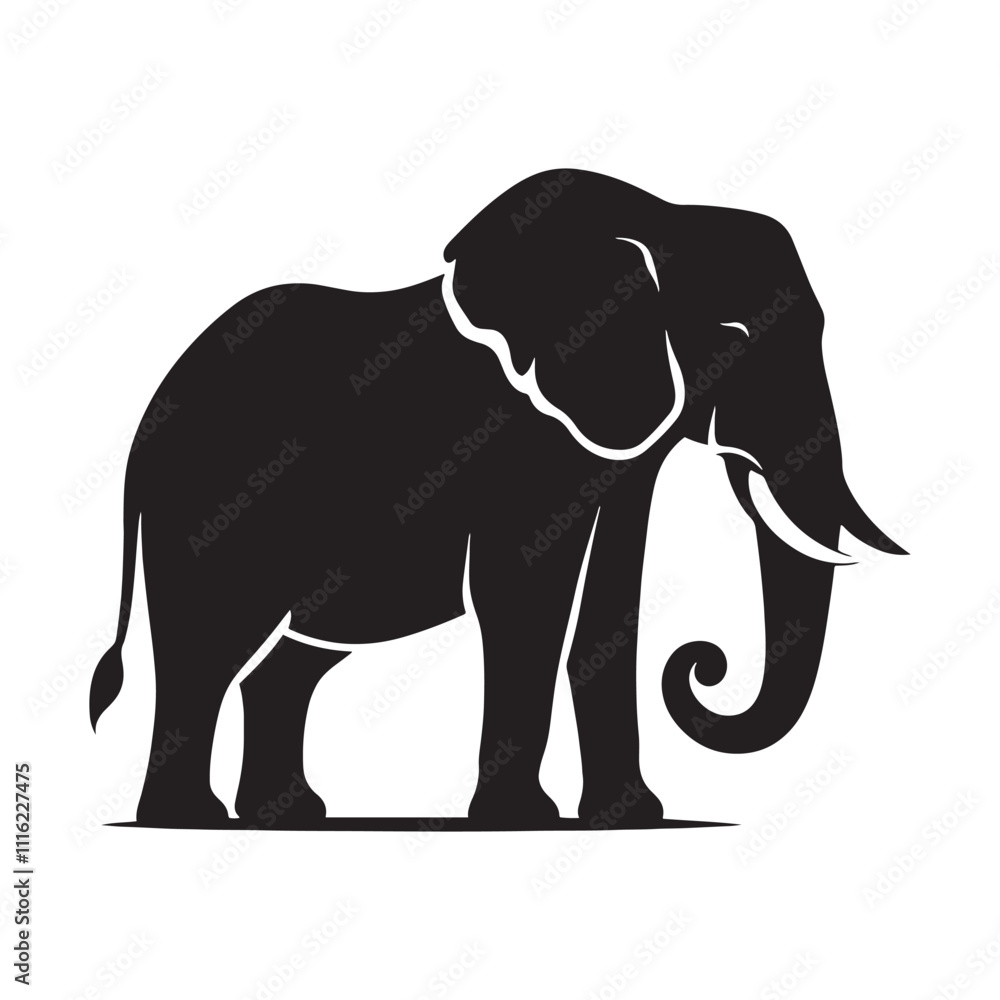 Obraz premium Creative elephant silhouette for innovative design purposes - Elephant illustration - minimallest elephant vector 