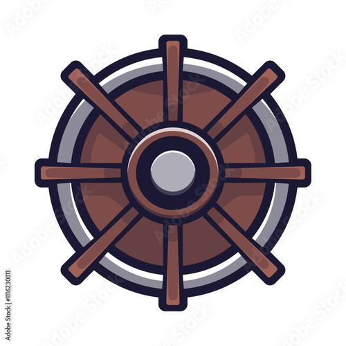 A classic ship's wheel, nautical icon, vintage charm, maritime symbol