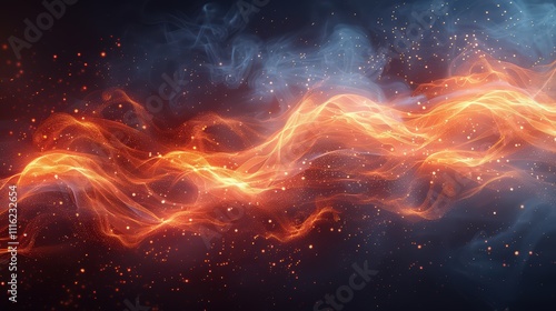 Gently Flowing Fire Wave with Fiery Elegance photo