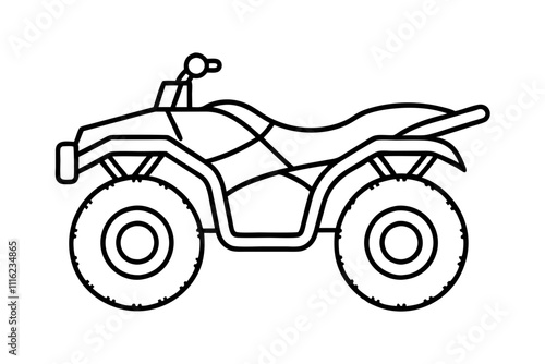 Desert quad bike icon. Outline desert quad bike vector icon