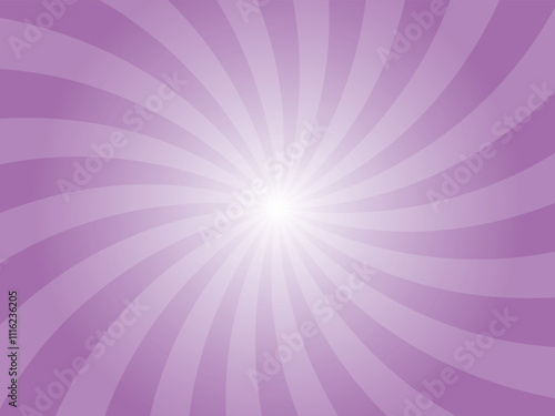 Abstract purple background with rays retro starburst rays. Vintage sunset purple sunburst background vector illustration pattern beam rays. Spiral radial striped backdrop. Vector illustration.