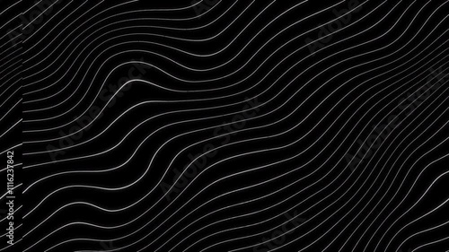 A mesmerizing animation of a wavy line pattern flowing and undulating against a black background, creating a dynamic and hypnotic visual effect.