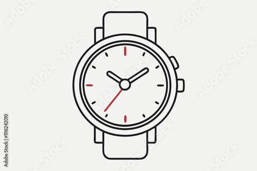 Watch icon vector design template in white background