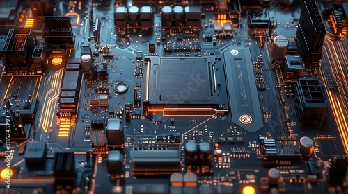 Wallpaper Mural Close-Up of a Computer Motherboard Torontodigital.ca