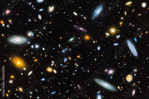 Awe-Inspiring View of Various Galaxies in the Vast Universe, Showcasing Stars, Cosmic Structures, and the Endless Cosmic Space Surrounding Them photo