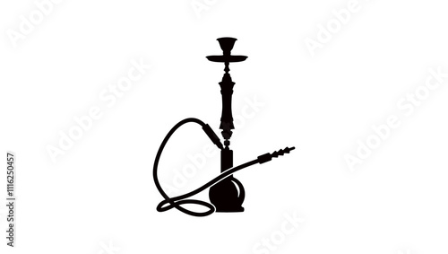 hookah emblem , black isolated silhouette