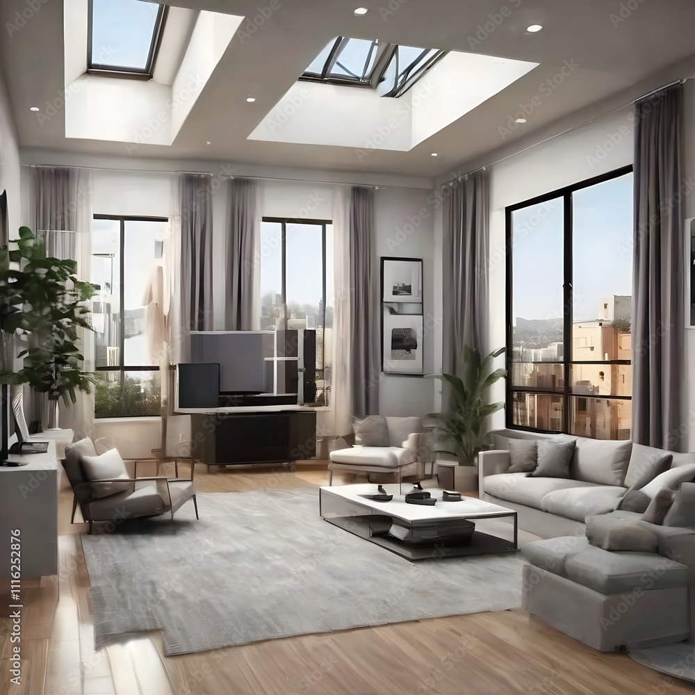 Fototapeta premium modern living room real estate 