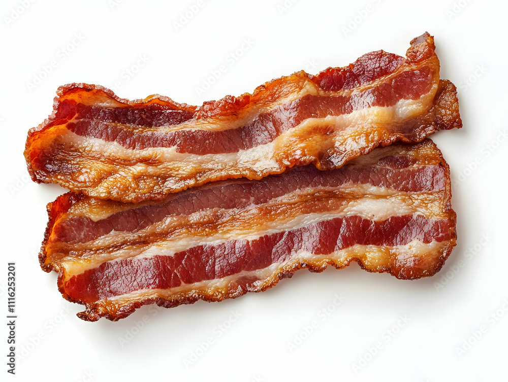 Crispy Cooked Bacon Strips Realistic Photo Crispy Cooked Bacon Strips Realistic Photo