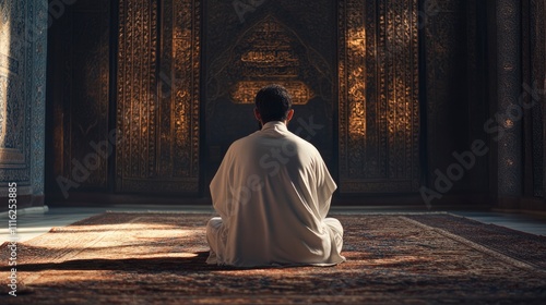 Muslim praying to Allah in front of Kaaba. Islam Iconic Mosque, Al Haram Mecca Saudi Arabia. Muslim Praying Hands in front of The Holy Kaaba which is the center of Islam inside Masjid Al Haram Mecca. 
