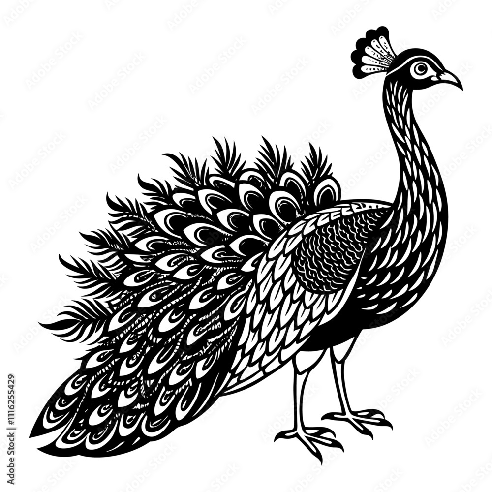 Fototapeta premium silhouette of peacock
