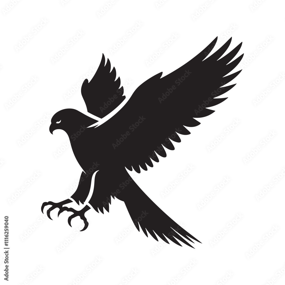 Fototapeta premium Creative falcon silhouette for versatile artistic needs - Falcon illustration - minimallest falcon vector 