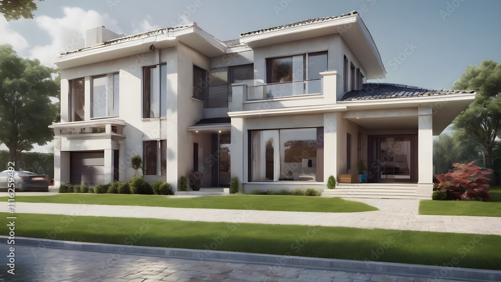 Fototapeta premium modern house in state real estate 