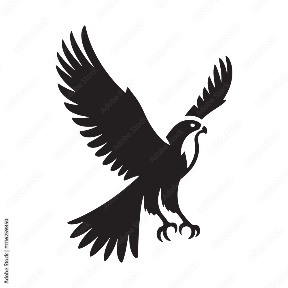 Obraz premium Falcon silhouette for versatile media and print applications - Falcon black vector 