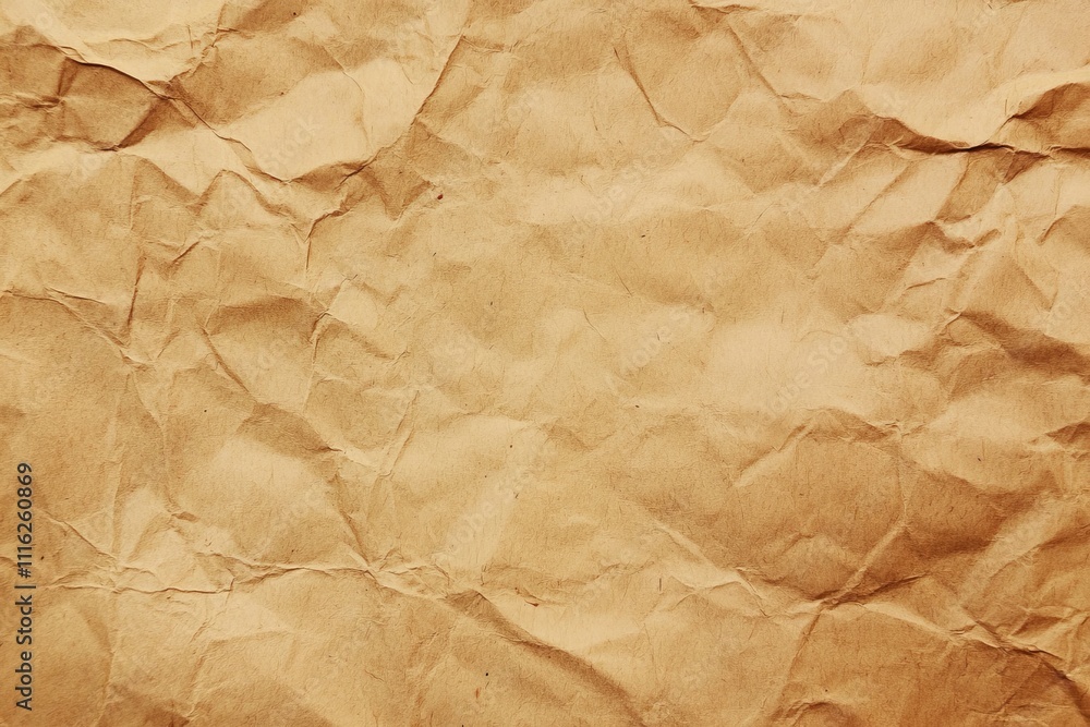 Obraz premium Crumpled and Creased Texture of Recycled Brown Paper
