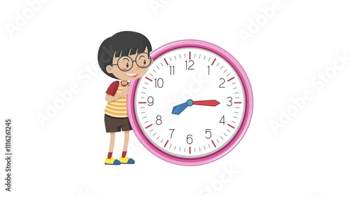 child holding clock animation