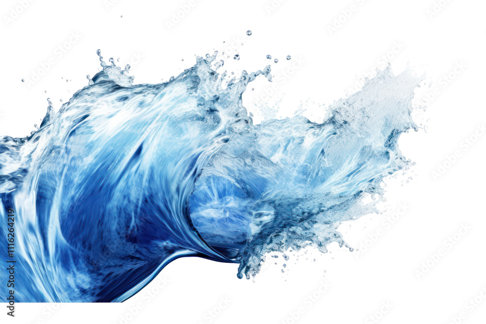 A vibrant blue water wave curling gracefully, showcasing its translucent crests and frothy tips, creating a dynamic sense of movement and energy. A vibrant blue water wave curling gracefully, showcasing its translucent crests and frothy tips, creating a dynamic sense of movement and energy.