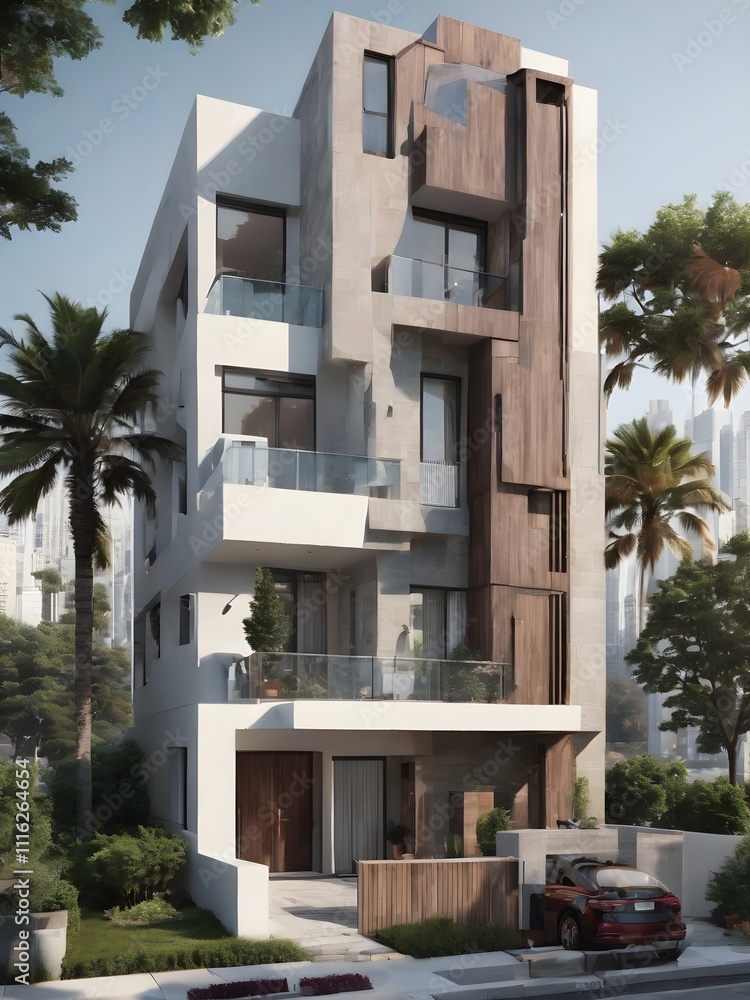 Fototapeta premium luxury apartment building real estate 