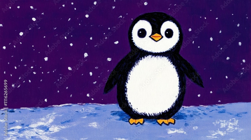 Fototapeta premium A Penguin in the Snow